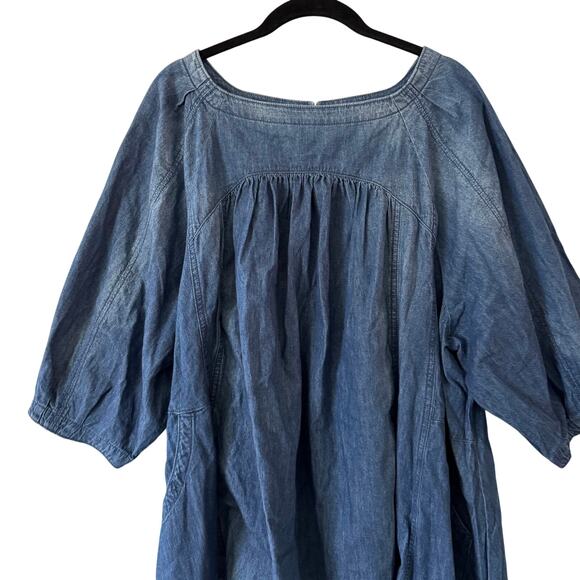 FREE PEOPLE Memories Of You Denim Tunic Top Size Medium NWT - Picture 5 of 9